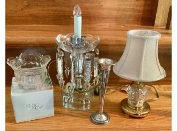 Sterling Silver Bud Vase , 2 Lights & Small Votive