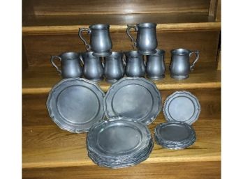 Vintage Crown Castle LTD Pewter ~ 24 Pc Set ~ Service For 8