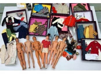 5Ken Dolls Elvis  & Large Lot Of Vintage Ken Clothes, Shoes & Accessories ~ Lot 1