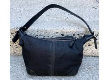 Black COACH Fabric Satchel ~ Leather Trim And Handle ~