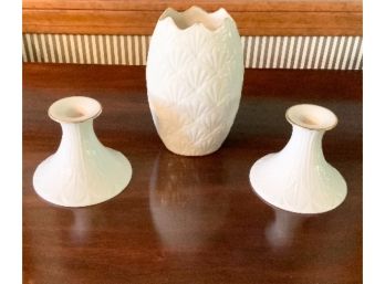 3 Pieces Of Lenox ~ Candlesticks & Vase ~