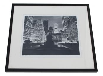 Vintage Signed Henri Lieberman NYC Scene Black And White Framed Photograph