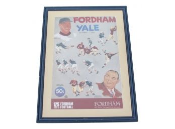 Vintage Framed 125 Years Of Fordham Yale Football Ad Poster