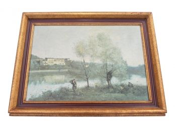 Vintage Framed Ville D'Avray By Jean-Baptiste-Camille Corot Giclee