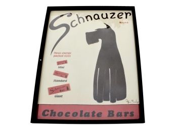 Original Vintage Ken Bailey Schnauzer Brand Chocolate Bars Framed Advertising Art Print Lithograph