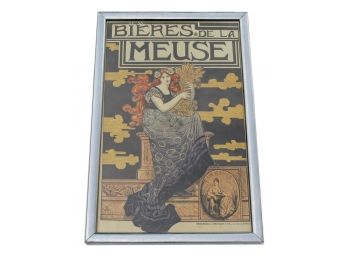 Vintage French Bieres De La Meuse By Bastard Framed Poster