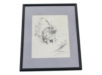 Vintage Listed Artist Illustrator Rabbit By Adele Thornton Lewis 55/120