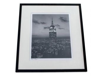 Vintage Signed Henri Lieberman Empire State Building Black And White Framed Photograph