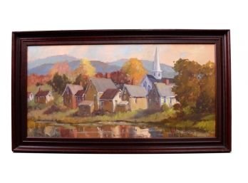 Listed Artist Helen Sharp Potter Oil On Board Landscape Framed Painting
