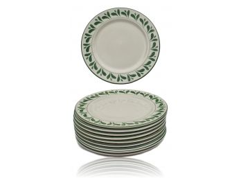 Set Of 10 Anfora Verde For Williams-Sonoma Dinner Plates