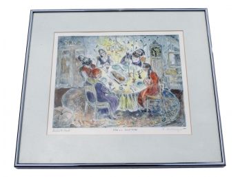 Judaica Hand Tinted 'Sabbath Meal' By P. Dollinger  9 Of 40