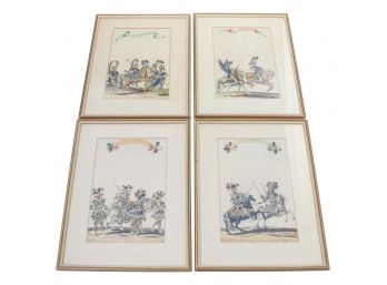 Set Of Four Antique Turkish And Indian Original Framed Prints