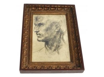 Renaissance Painter Andrea Del Sarto 'The Study Of An Apostle' In Carved Wood Frame