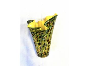 Handkerchief Edge 'End Of Day' Art Glass Vase