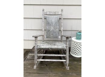 Weathered Wooden Rocking Chair