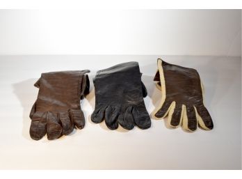 Vintage - Lord + Taylor | Sermoneta | Triminghams - Ladies Leather Gloves -Trio