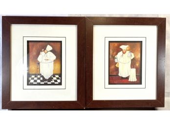 Pair - Chef Prints Framed Behind Glass