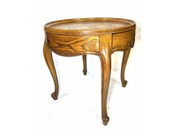 Baker Furniture - Round Table With Single Drawer And Inlay Top