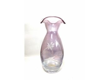 Romanian Crystal - Amethyst Floral Vase