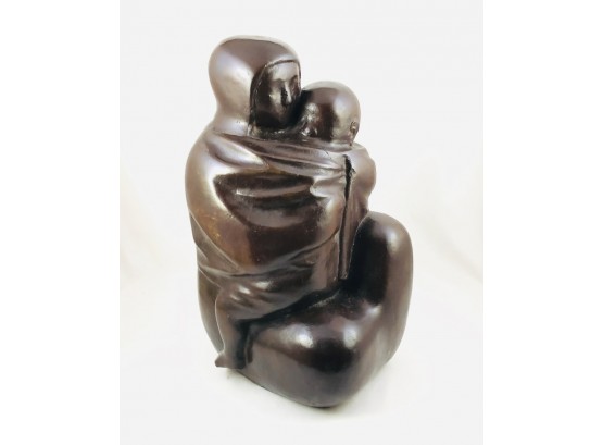 RARE 13' Tall Original Bronze Sculpture Of Mother And Child By Azriel Awret - Signed And Numbered 2/9