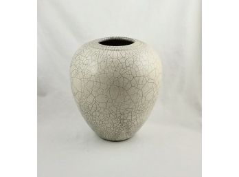 Large Original Leslie Mitchell (Dallas, TX) Raku Pottery Vase