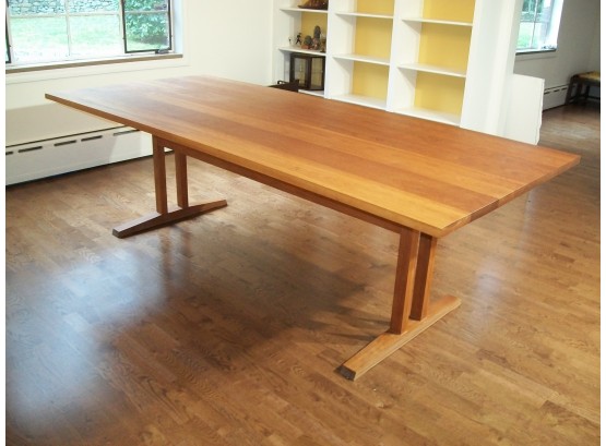 $7,500 THOS MOSER  Cabinet Maker Custom Trestle Dining Table  - Solid Maple - INCREDIBLE TABLE !