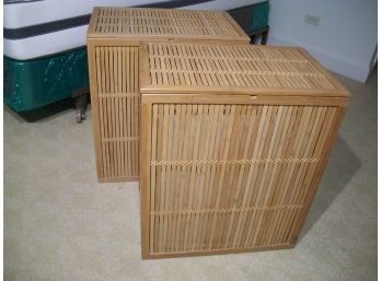 Great Pair Of Bamboo Hampers From  'The Container Store' - NEW !