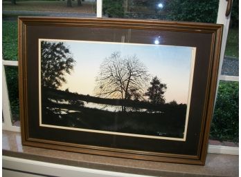Beautiful PENNY GREENWAY Watercolor 'Dusk' 'Greentree Studio' 1985