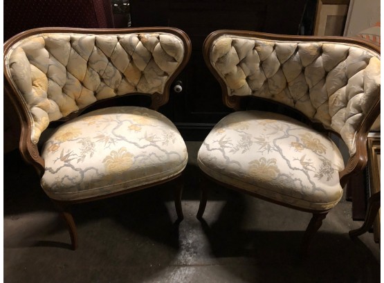 Pair Of Vintage Tufted Chairs