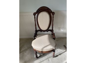 'Rachel's Chair' - Victorian Carved And Upholstered Slipper Chair C.1860