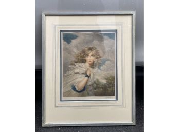 Pencil Signed Clifford James Color Lithograph 1920s, Framed, Matted & Glazed