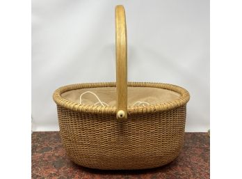 Large Oval Handmade Nantucket Light Ship Sewing Basket