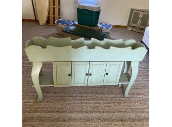 Hand Made Green Painted Plant Stand & Cupboard