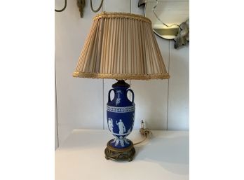 Vintage Wedgwood Dark Blue Jasperware Lamp