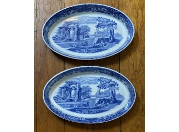 Pair Of SPODE 'Italian' Oval Baking Serving Dishes