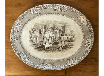 Large Antique Oval Staffordshire 'ALHAMBRE' Transfer Platter 16' X 13'