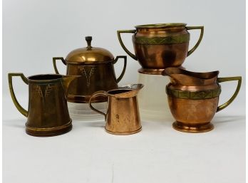 Lot Of Copper & Brass Table Accessories