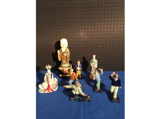 Asian Ceramic Statues( Chinese) Ti Chi Statues And Other Chinese Statues One May Be Japanese Geisha Girl