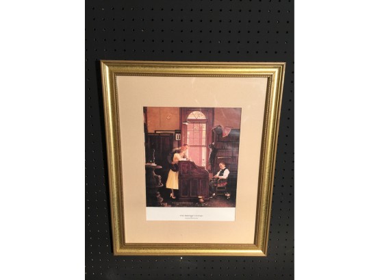 Famous Norman Rockwell Print The Marriage License Signed In The Plate Beautiful Gold Built Framed And Matted