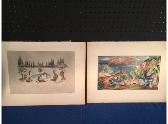 Two Very Well Done Watercolors One Framed One Signed Lower Right Corner John MUCCIARIELLO