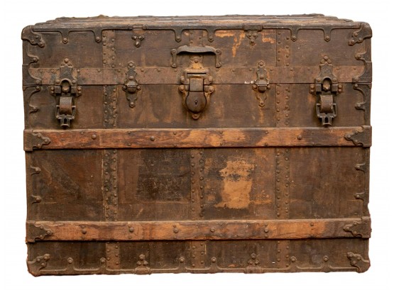 Large Antique Trunk By C.A. Taylor Trunk Works