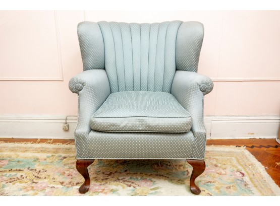 Upholstered Wingback Armchair With Cabriole Legs