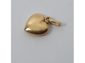 18K Yellow Solid Gold Heart Charm - 1.2g