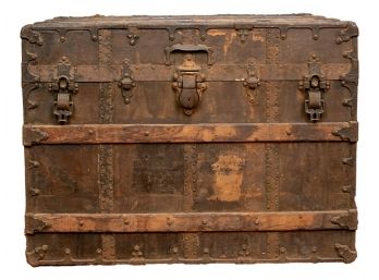 Large Antique Trunk By C.A. Taylor Trunk Works