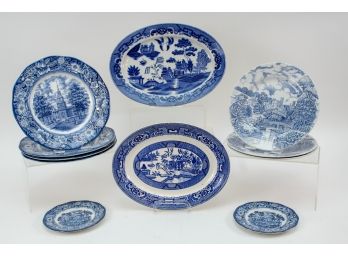 Blue Willow, Liberty Blue, English Castle Blue And White Plates And More