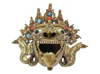 (Brass/Bronze) Mid-Century Temple Guardian Mask