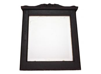 1900 - 1910 Hand Carved Wood With Beveled Edge Mirror