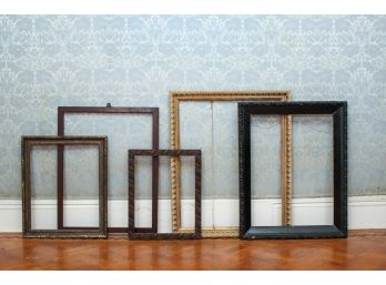 Five Assorted Sizes Vintage Wood Frames