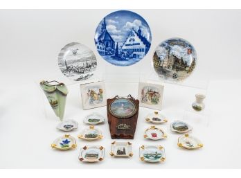 Collection Of German Plates, Ashtrays And More
