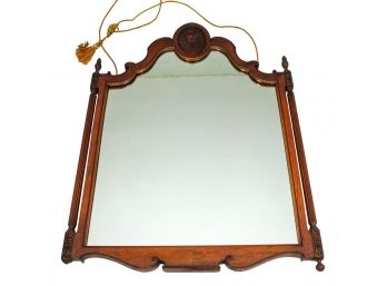 Late 1800s Decorative Rose Medallion Mirror